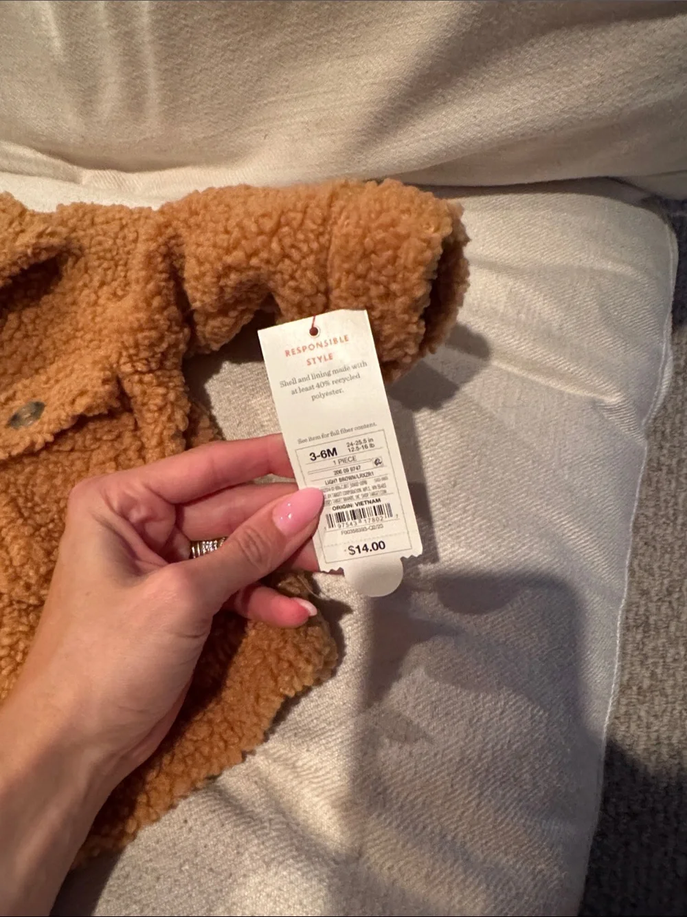 Cat & Jack Teddy Sherpa Jacket in Rust Brown
